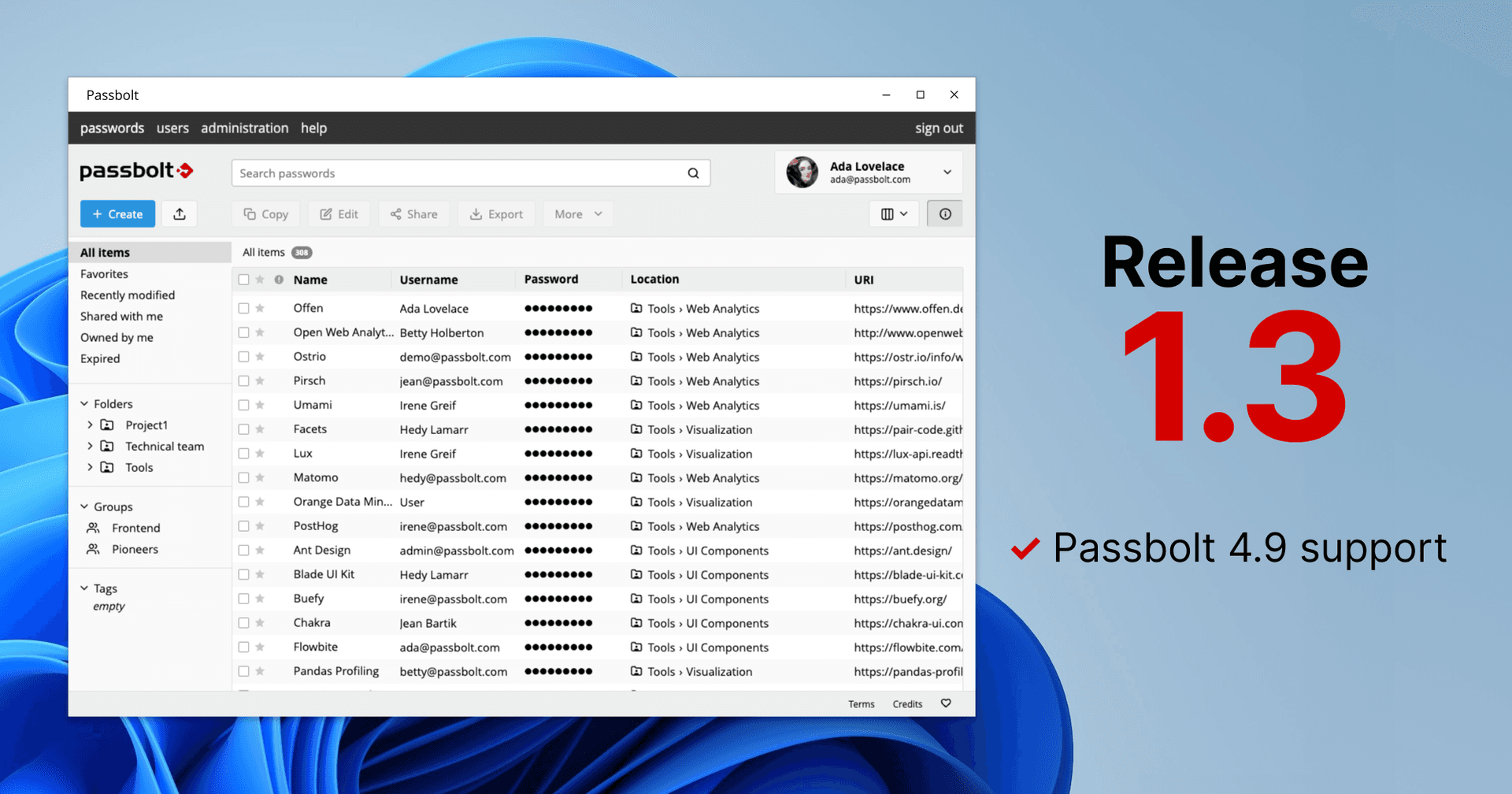 Passbolt Windows App 1.3.0: Bug Fixes and 4.9.0 Browser Extension Support