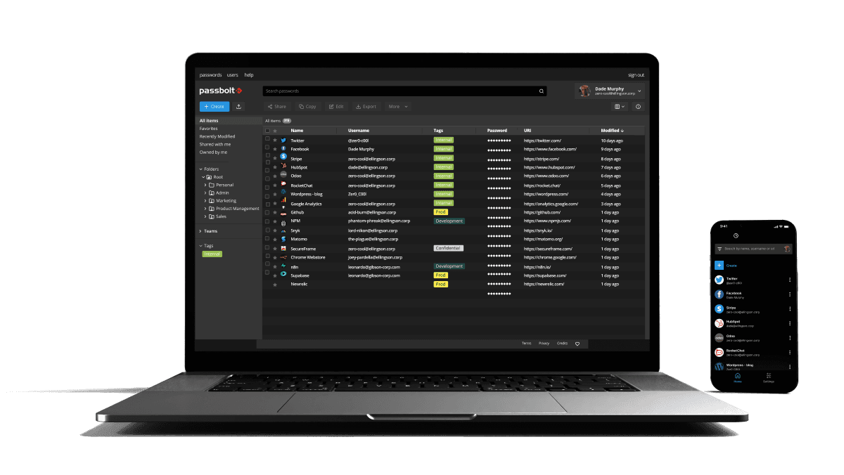 Passbolt Product In-situ desktop & mobile
