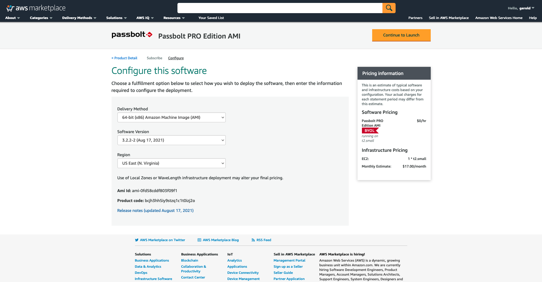 Configure instance region and version