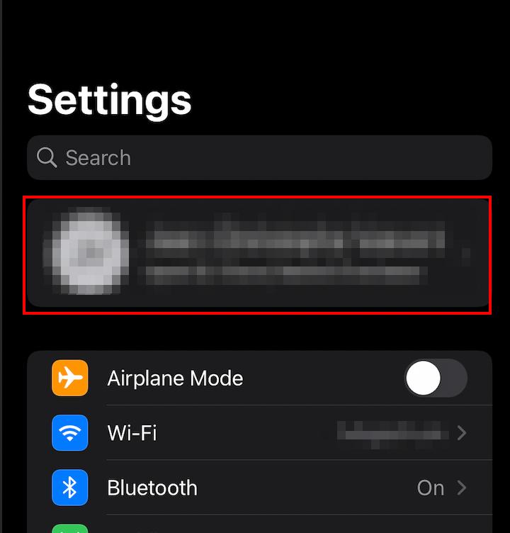 iOS settings