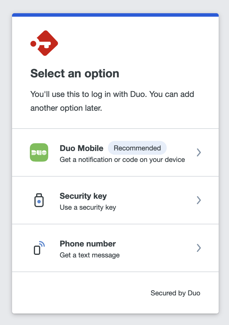 Duo authentication options