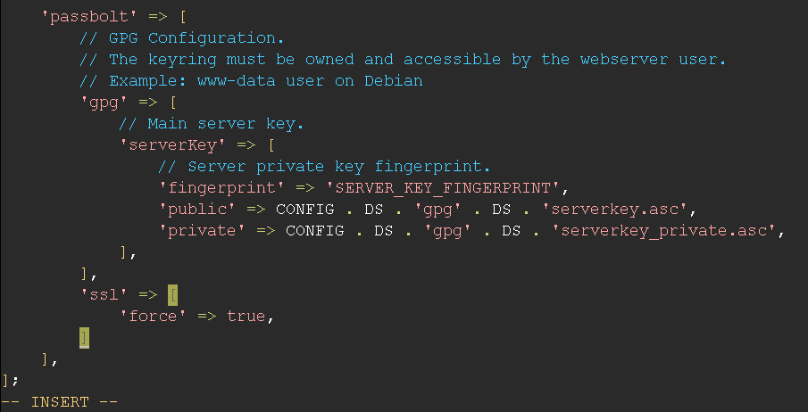 Add forcing SSL to the passbolt configuration file